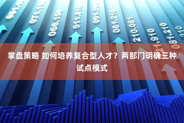 掌盘策略 如何培养复合型人才？两部门明确三种试点模式